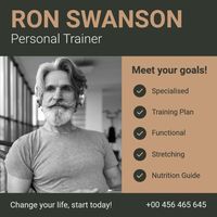 Professional Ron Swanson Personal Trainer Facebook Post