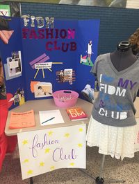 Hi! I'm Maggie and I'm the new founder and president of the FIDM Fashion Club at my high school and this is the booth I set up at lunch to attract members!! :)