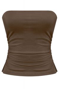 The Elissa Basic Tank is the ultimate combination of style and comfort. The soft, brushed fabric and stretchy material provide a double layer of comfort, while the square-neck and cap sleeves adds an element of style. Stay comfortable and stylish with this top. Neckline: Tube Top Length: Slightly Cropped Sleeve length: Sleeveless Features: Side Slit, Ruched Sides, Double Layered Material: 96% Poly 4% Spandex Stretch: Stretchy Sheer: No Care instructions: Hand wash cold.