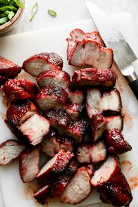 An Easy Char Siu recipe for Chinese-style BBQ pork at home! Oven roasted char siu marinated pork shoulder, perfect for bao, noodles, and more!