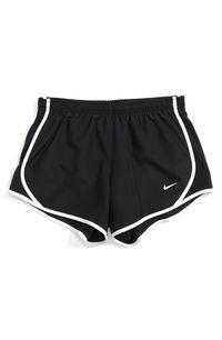 Breathable mesh side panels and a smooth, stretchy waistband keep her comfortable in classic Nike shorts. Dri-FIT fabrication wicks away moisture, ensuring she'll stay cool and dry all day. Elastic waistband Interior coin pocket Brief lining 100% polyester Machine wash cold, tumble dry low Imported Kids' Wear