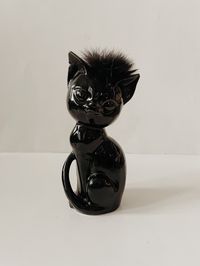 50s/60s Black Cat Ceramic Coin Bank - Etsy