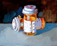 Bottles, Oil on Canvas