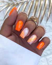 38 Orange Nail Designs to Freshen Up Your Look - Beautiful Dawn Designs