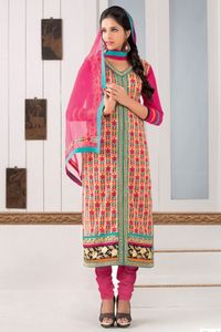 #AndaazFashion - #Pink and multi Churidar Suit - DMA12566