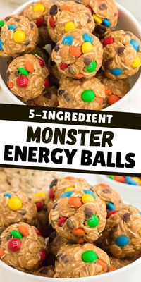 These no-bake monster energy balls are the perfect grab-and-go snack for busy families. Made with hearty oats, peanut butter, honey, M&Ms, and chocolate chips, they're irresistibly delicious but still nutritious.