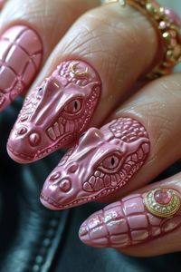 Discover the latest trend with Crocodile Nails Trend 2024! 🌟 Get ready to slay with these fierce and fabulous designs. 💅🐊 Nail art lovers, this one's for you! 💖 #NailArt #CrocodileNails