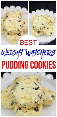 BEST Weight Watchers Pudding Cookie Recipe! 3 Ingredient Vanilla chocolate chip pudding cookies are a great small sweet treat, snack, breakfast or Weight Watchers desserts! Satisfy a sweet craving with a low Smartpoint 3 ingredient ice cream chocolate chip cookie. Low calorie skinny Weight Watchers cookies #ww #smartpoint #chocolate