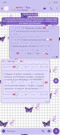 " Butterfly 🌂 " theme for WhatsApp Delta by @Tiny3buu #WhatsApp #Delta #soft #Estética #Temas #Themes #Aesthetic #purple #morado#White #WhatsAppDelta 👾🥛