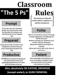 classroom rules for high school--Love this: simple, easy to remember, yet expansive in coverage.