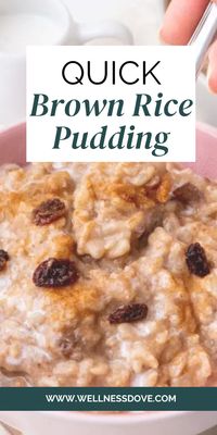 This brown rice pudding recipe is vegan, naturally gluten-free and so simple to make. It provides the same comforting creamy treat and cinnamon flavor from your childhood but a lot healthier, with no eggs or heavy cream. Cook your rice in advance and then you can have this rice pudding ready in a few minutes whenever you want. Enjoy it as a healthy breakfast, snack, or dessert.