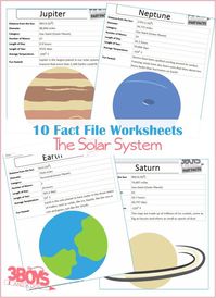 Solar System Fact Files Worksheets: Informational files about the planets in our solar system.  Includes 8 Planets, 1 Dwarf Planet, and an instruction guide. (AD)