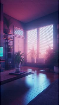 Escape from real world | Vaporwave aesthetic liminal space wallpaper