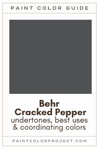 Introducing Behr's 2024 paint color of the year - cracked pepper! Dive into the undertones, best uses, and coordinating color palette for this deep charcoal or soft black paint color.