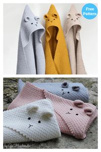 Teddy Hooded Blanket Free Crochet Pattern