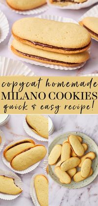 Copycat Milano Cookies look and taste just like the real thing – but bigger and better! The cookies are sweet and slightly crumbly, filled with a smooth chocolate filling. Simple to make and ready in just 40 minutes.