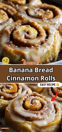 Imagine the sweet aroma of banana bread merging with the gooey goodness of cinnamon rolls. That's exactly what our Banana Bread Cinnamon Rolls offer—a delightful twist to your morning routine. Perfect for brunch or a cozy Sunday breakfast, these rolls combine ripe bananas and a tantalizing cinnamon swirl, topped off with a creamy glaze that melts in your mouth. #BananaBreadRolls #CinnamonDelight #BrunchFavorite