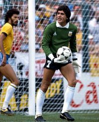 World Cup 1982 Argentina v Brazil Argentina goalkeeper Ubalool Fillol