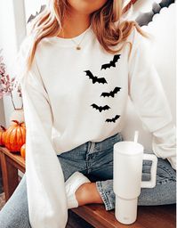 Bat Sweatshirt, Halloween Sweatshirt, Halloween Sweater, Bat Shirt for Women - Etsy