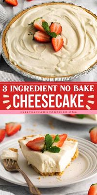 You'll love this best no-bake cheesecake for your easy dessert ideas! It's an easy cheesecake recipe made with just 3 ingredients! It's light, fluffy, sweet, and it also features a graham cracker crust. A must-try!