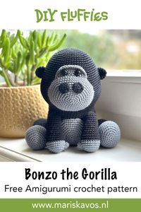 Create a very cute Bonzo with this free ape crochet pattern by DIY Fluffies. Easy beginner friendly gorilla Amigurumi toy pattern. This one was made with sport weight cotton yarn, but you can use any yarn to create this cute guy. This cute pattern is also part of the book Amigurumi Made Easy,