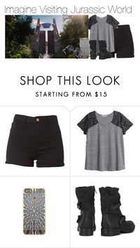 "Imagine Visiting Jurassic World" by fandomimagineshere ❤ liked on Polyvore featuring H&M, Sam Edelman and Nikon