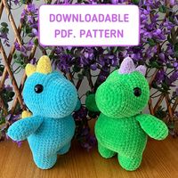 Crochet dinosaur pattern - easy, simple, and quick to make