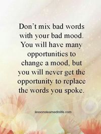 Dont Mix Bad Words with your Bad Mood