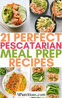 Get more delicious meal prep ideas for your pescatarian meal plan with these delicious and healthy meal preps. You can make these easy pescatarian meal prep ideas and enjoy more healthy fish and seafood recipes anytime.