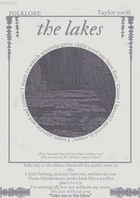 The lakes- poster- folklore- Taylor swift- music poster