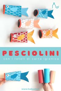 Ti avanzano sempre tanti rotoli di carta igienica? Questo lavoretto fai da te è ideale per trasformare quei rotoli in qualcosa di bello! Anche i bambini si divertiranno a realizzare questi pesciolini fai da te! #lavoretti #faidatebambini #pesciolini #rotolidicartaigienica #riciclocreativo