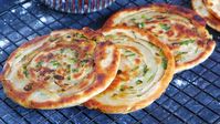 Scallion pancakes (Cong You Bing, 葱油饼)