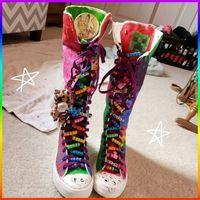 kandi shoe laces knee high converse