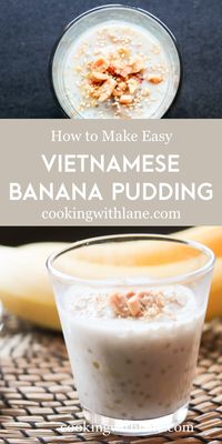 Vietnamese banana pudding with tapioca pearls and coconut, Vietnamese tapioca pearls and coconut cream, vietnamese banana pudding | vietnamese pudding, vietnamese dessert, vietnamese dishes | #vietnamesefood #vietfood #southeastasianfood #southeastasianrecipes #vietrecipes #vietnameserecipes #vietnamese desserts