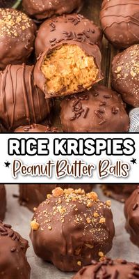 These Rice Krispie Peanut Butter Balls are a sweet and salty no-bake treat that's made with only 6 ingredients in just 45 minutes! Great for potlucks and cookie trays!