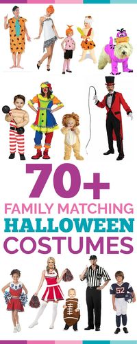 More than 70 Halloween costume ideas. Dress up your entire family in these cute and fun Disney costumes. Dress up yourself, your kids, toddler, and baby in these creative and themes Disney costumes and have the best matching Halloween Costumes of them all!