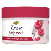 Revitalize your skin and senses with Dove Exfoliating Body Polish. This exfoliating body polish, with  moisturizing cream, provides lasting nourishment to reveal revitalized skin. Infused with crushed cherries and chia milk, this body polish gently exfoliates, cleanses, and nourishes your skin and provides complete skin care. Your skin will feel as soft as it looks. This exfoliating body scrub contains sulfate-free cleansers, is vegan and is in a 100% recycled jar. You can feel good about switch