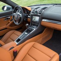 2014 Porsche Cayman - stylish outside, stylish inside.  Say, I'd like a pair of shoes in that color combo.