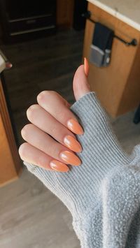 peach colored polish w chrome powder set