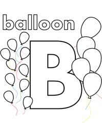 B is for Balloon coloring page from Letter B category. Select from 29179 printable crafts of cartoons, nature, animals, Bible and many more.