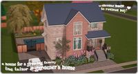 i'm finally back to building in ts2! have my latest lot showcase: a house i've redecorated for a growing family, the owners being the town tailor and gardener 😊 living room | dining room | kitchen | upstairs hallway cum office | lily's room | master bedroom | kids' room | basement/nursery/tailoring room