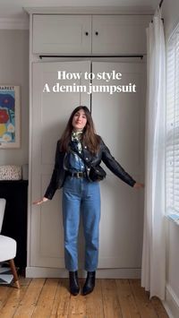 5 ways to wear… denim jumpsuits. I’m so excited to share this one. I’ve always been in to double denim but also not one to follow the trends. However a denim jumpsuit is the perfect combo so 100% a trend I am joining. Here are some ways I’ve been wearing mine. Hope it gives you a little bit of outfit inspo 💫 which is your fave?   • My jumpsuit is from @mango   • 1. Leather jacket @phaseeight   • Bag @beara_beara scarf @mango belt old @hm   • 2. Waist coat @majeparis boots @bashparis bag @polene_paris   • 3. Jacket @wearecow bag @cosstores boots @arketofficial   • 4. Bag @hushofficial shoes @asos   • 5. Trainers @newbalancelifestyle coat @damsonmadder   • 6. Vest @threadbare.apparel bag @mango pumps @arketofficial   • 7. Coat @uniqloeurope   • Prproducts featured