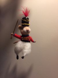 Needle felted mouse, Needle Felted Animals, Needle Felted Mice, Christmas ornament, Christmas mouse, Nutcracker, Hanger by DreamsLab3 on Etsy https://www.etsy.com/listing/479287842/needle-felted-mouse-needle-felted