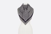 D-Oblique Shawl Navy Blue Wool, Silk and Cotton - Accessories - Woman | DIOR