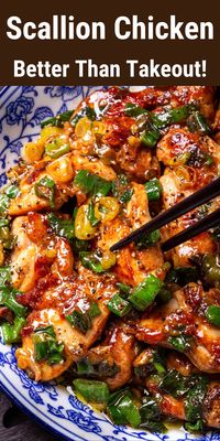 Discover an easy budget chicken dinner recipe with this Chinese scallion chicken. Tender chicken bathed in an Asian-flavoured sauce with plenty of scallions. Flavorful, affordable, and perfect for weeknight meals!