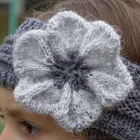 Flower A headband is a stylish, convenient and practical accessory. It is very easy and fast to knit it. This headband will not only keep the little ears warm, but will also become a wonderful adornment for a small princess. Free knitting pattern. #knitted #headband #flower #free #pattern #chart #written-pattern #easy #fast