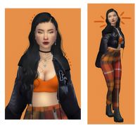 - a burst of orange - necklace [xx] ► @simpliciaty-cc jacket [xx] ► @dari-sims crop top [xx] ► @soaringsparrows pants [xx] ► @shunga boots [xx] ► @madlensims