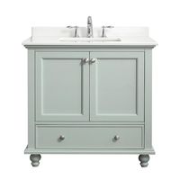 Home Decorators Collection Orillia 36 in. W x 22 in. D Vanity in Misty Latte with Marble Vanity Top in White with White Sink - Orillia 36ML - The Home Depot