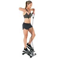 Sunny Health & Fitness Mini Steppers for Exercise at Home, Stair Step Workout Machine With Resistance Bands, Full Body Cardio Equipment, Optional Smart stepper With SunnyFit App Connection