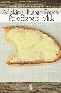 Learn how to make butter from powdered milk and you'll be able to whip up some homemade butter from your dried food storage whenever you need it! #foodstorage #homemadebutter #powderedmilkrecipes